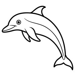 Obraz premium Smooth Dolphin Line Art Vector