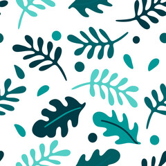 Naklejka premium Colorful Leaf Seamless Pattern Design