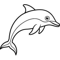 Obraz premium Smooth Dolphin Line Art Vector