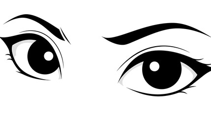 Skeptical anime-style female eyes.