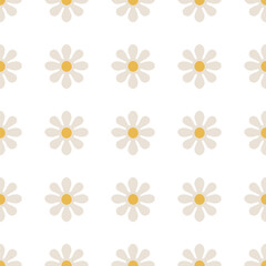 Daisy floral pattern. Vector illustration pattern background.