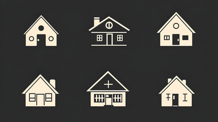 Fototapeta premium set of houses icons,set of houses,set of house icons.