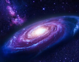 Colorful spiral galaxy captured in deep space filled with stars and cosmic dust