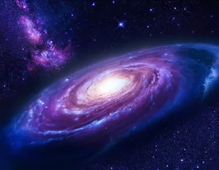 Fototapeten Colorful spiral galaxy captured in deep space filled with stars and cosmic dust © Vladyslav
