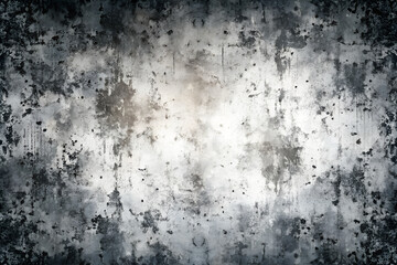 Fototapeta premium Black-white wall grunge background. Distress overlay texture. Abstract surface dust and rough dirty wall background concept. Worn, torn, weathered effect, illustration.