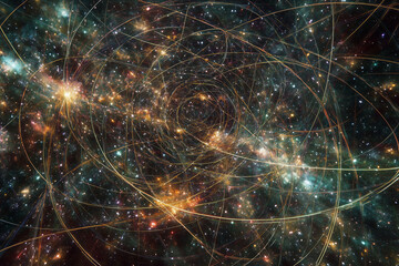 Obraz premium A swirling, vibrant, and abstract visualization of spacetime