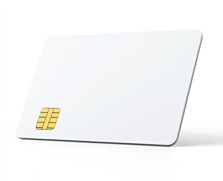 Blank white plastic card with embedded chip (1)