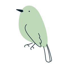 Simple green bird. Perfect for spring and nature designs.