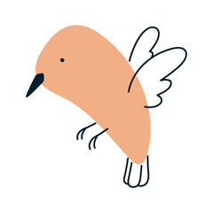 Simple orange bird. Perfect for spring and nature designs.