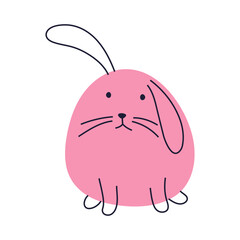 Cute pink bunny illustration. Great for various Easter and children's designs.