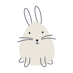 Cute white bunny illustration. Great for various Easter and children's designs.