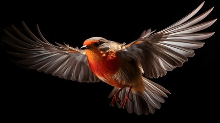 Obraz premium Robins in joyful flight