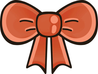 Cute red bow line clip art