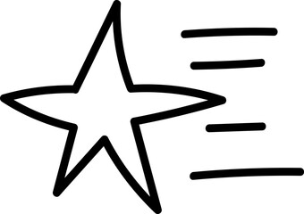 Fototapeta premium Doodle Lined Flying Star