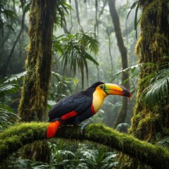 Naklejka premium toucan on a branch