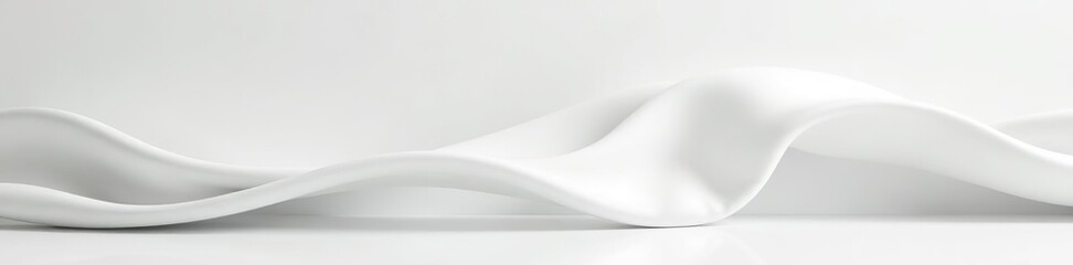 Abstract fashion background with elegant white silk cloth floating above the floor in a minimalist white room,  fashion,  minimalist