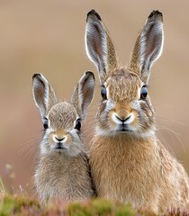 Obraz premium Two rabbits, close-up