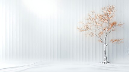Fototapeta premium Artistic perspective of a solitary branching tree in a minimalist calm digital environment
