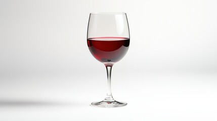 Elegant red wine glass showcasing rich color and clarity against minimalist background