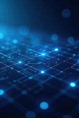 Abstract futuristic blue technology background with digital network communication and data flow,  communication,  technology