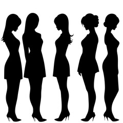 Fashion Girls Silhouettes SVG, Vector file
