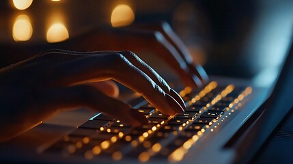 Typing on a Glowing Keyboard, a Study in Light and Digital Interaction