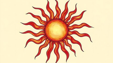 Naklejka premium Radiant Sun Graphic Design.