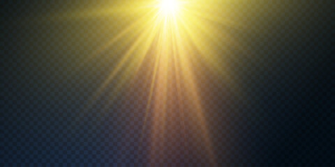 Magic light effect of star and flash. On a transparent background.