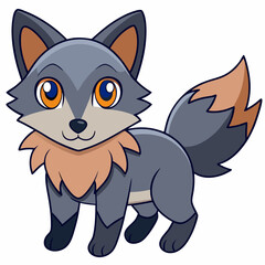 Cartoon Fox: A charming cartoon illustration of a fox, exuding a playful and friendly demeanor with big expressive eyes, perfect for projects needing a touch of whimsy and cheer.