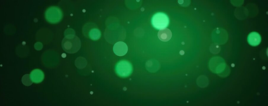 Abstract elegant bokeh on dark green background with lighting effect and sparkle for celebration chistmas,  green,  dark
