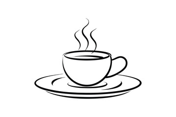 Line art vector illustration of a coffee cup1.eps