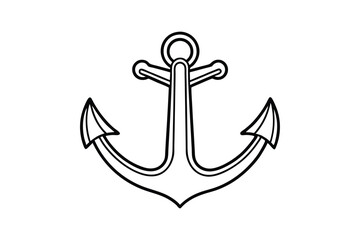 Line art vector illustration of an anchor.eps