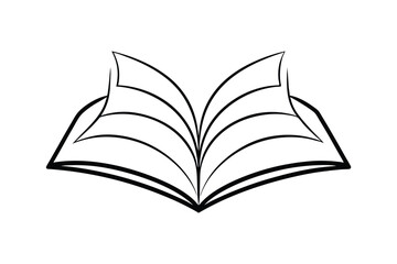 Line art vector illustration of an open book.eps