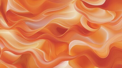 Obraz premium Abstract digital art piece that appears to be made up of wavy lines in a gradient of orange and yellow colors.