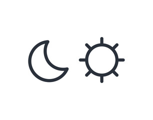 Day and Night Mode Icon. Sun and Moon Symbol for Light and Dark Mode Switch.