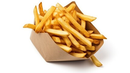 Crispy Golden French Fries in a Paper Tray