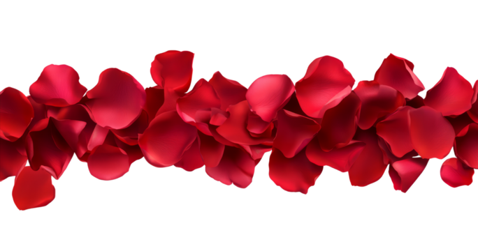 Delicate red petals cascading, evoking passion and romance in floral display