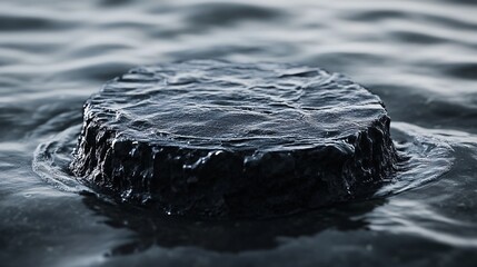 Water Envelops a Stone Pedestal in the Shimmering Twilight