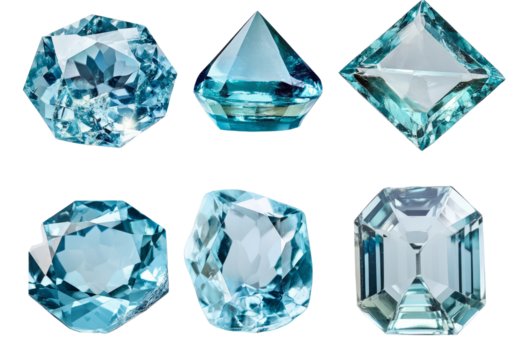 Aquamarine gemstone of various cut, shape gives feeling of elegance and luxury