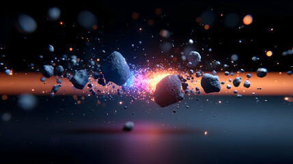 Cosmic Rock Collision: Energetic Space Rocks Collide in Dark Universe