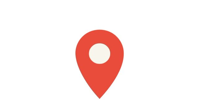 Red map pointer icon animation 