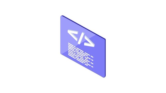 Coding on screen, representing software development. Perfect for coding, IT solutions, digital technology, web applications 3d animation 