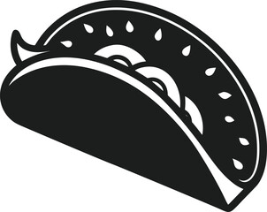 Taco Silhouette Vector – Classic Mexican Street Food Icon for Culinary Design
