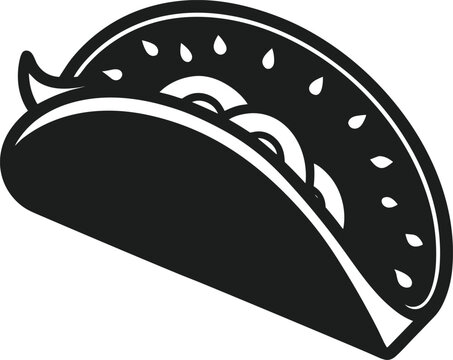 recommend clip art: Taco Silhouette Vector – Classic Mexican Street Food Icon for Culinary Design