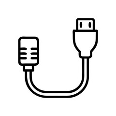 USB cable connector illustration on a white background  