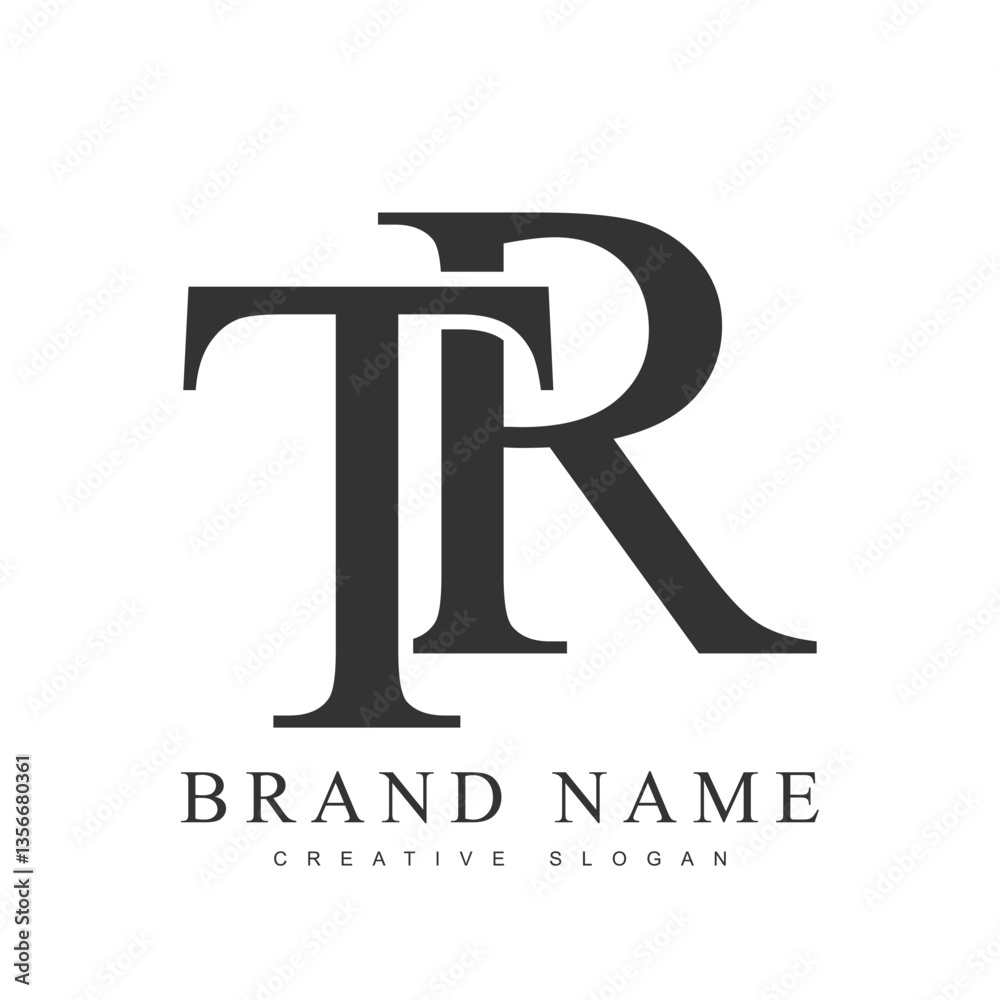 Fototapete tr trendy logotype template. initial letter t and r classic font style. creative logo for company na