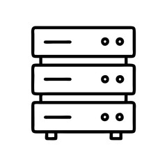 Data storage servers in minimalist design with a white background  