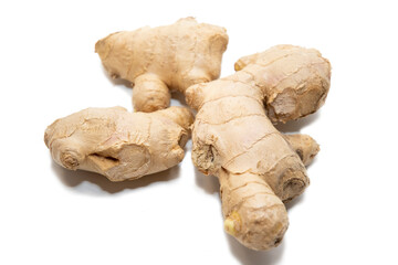 Ginger root isolated with white background