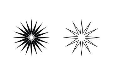 Fototapeta premium Abstract Geometric Starburst Shapes Design Elements, Vector Graphics, Black, White, Illustration