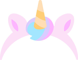 ユニコーンカチューシャのシンプルなイラスト
